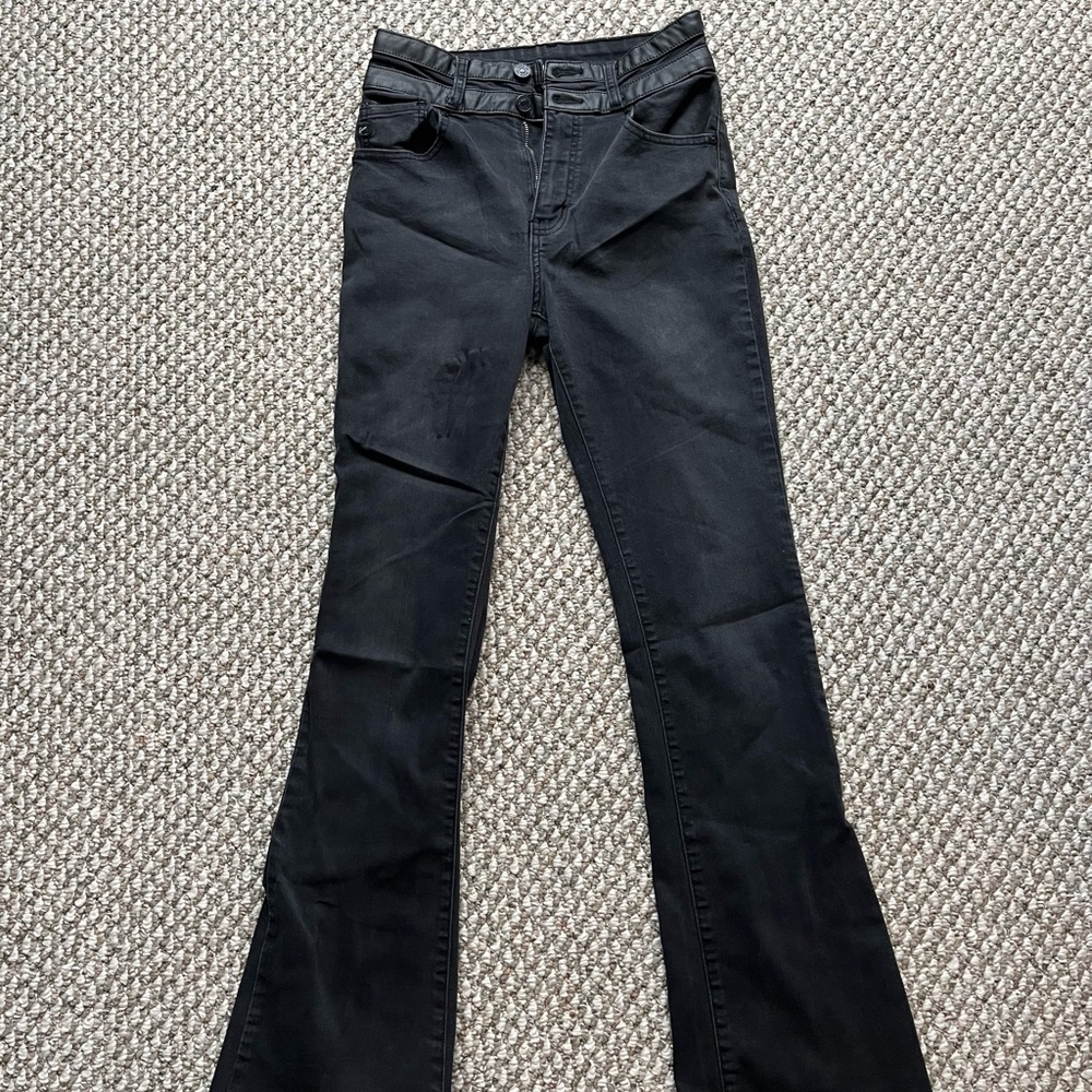 KanCan black high waisted flare jeans🖤